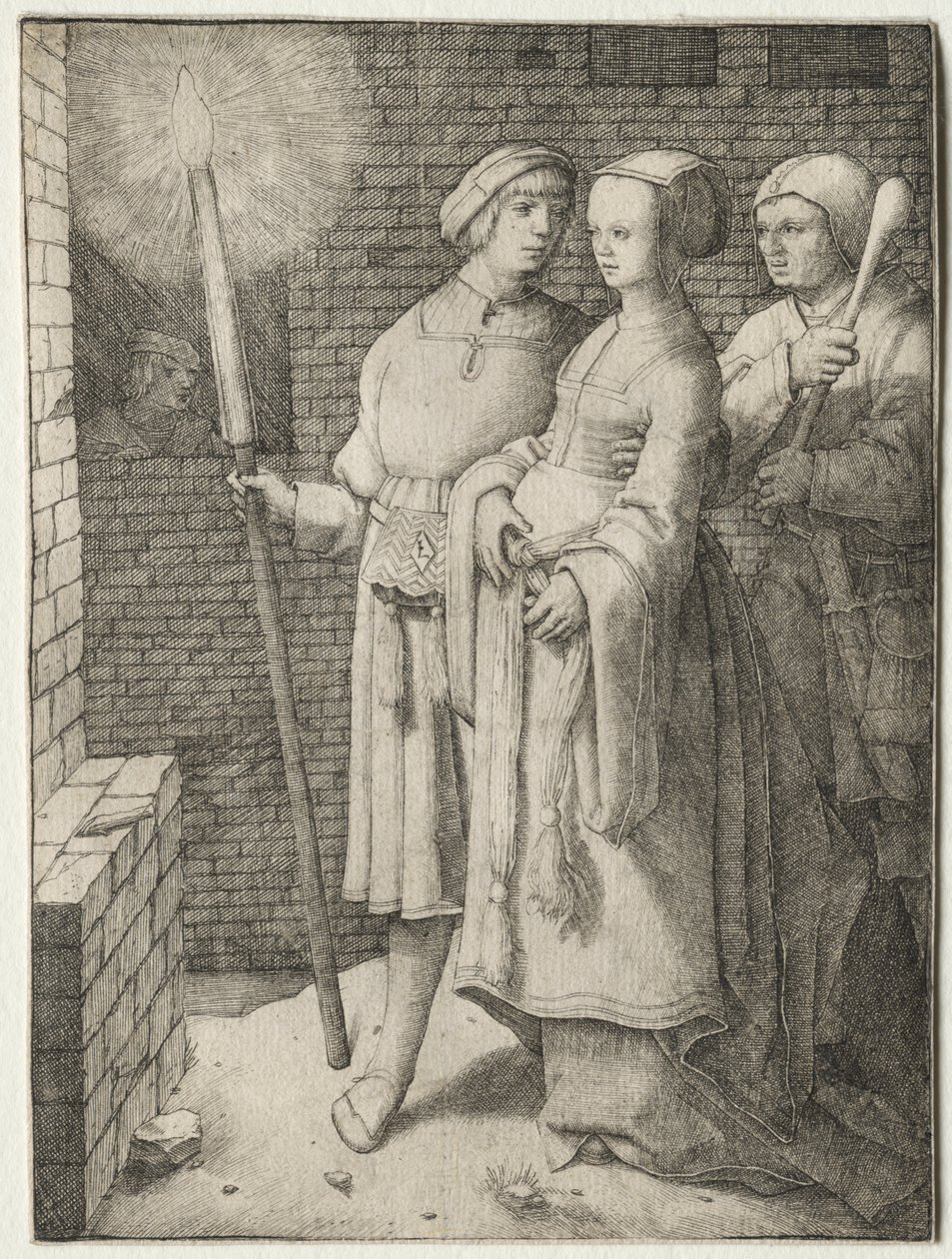 A fáklyás férfi és egy nő, akit egy bolond követ alkotó: Lucas van Leyden
