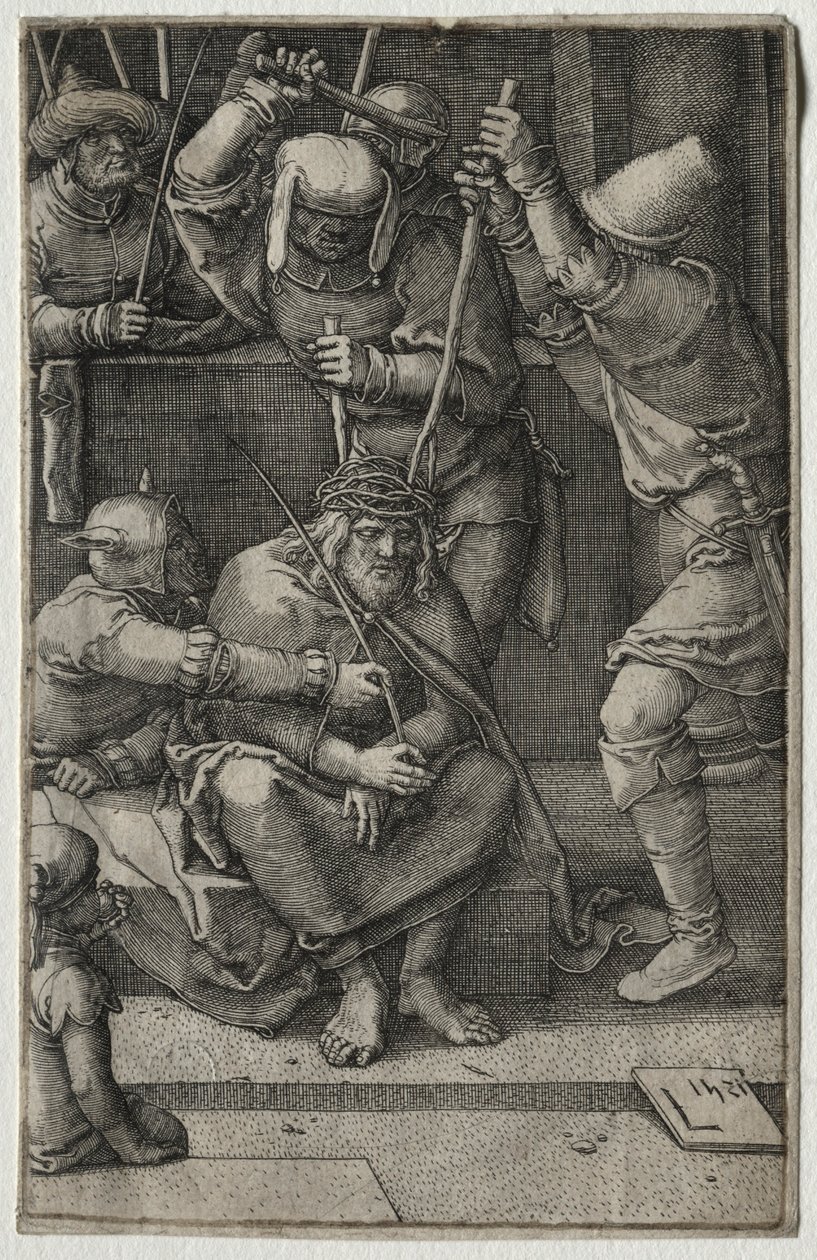 A passió: tövisekkel megkoronázott Krisztus, 1521. alkotó: Lucas van Leyden
