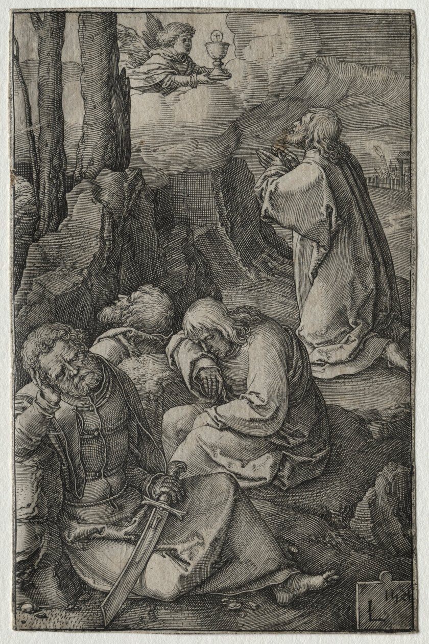 A szenvedély: Agónia a kertben, 1521. alkotó: Lucas van Leyden