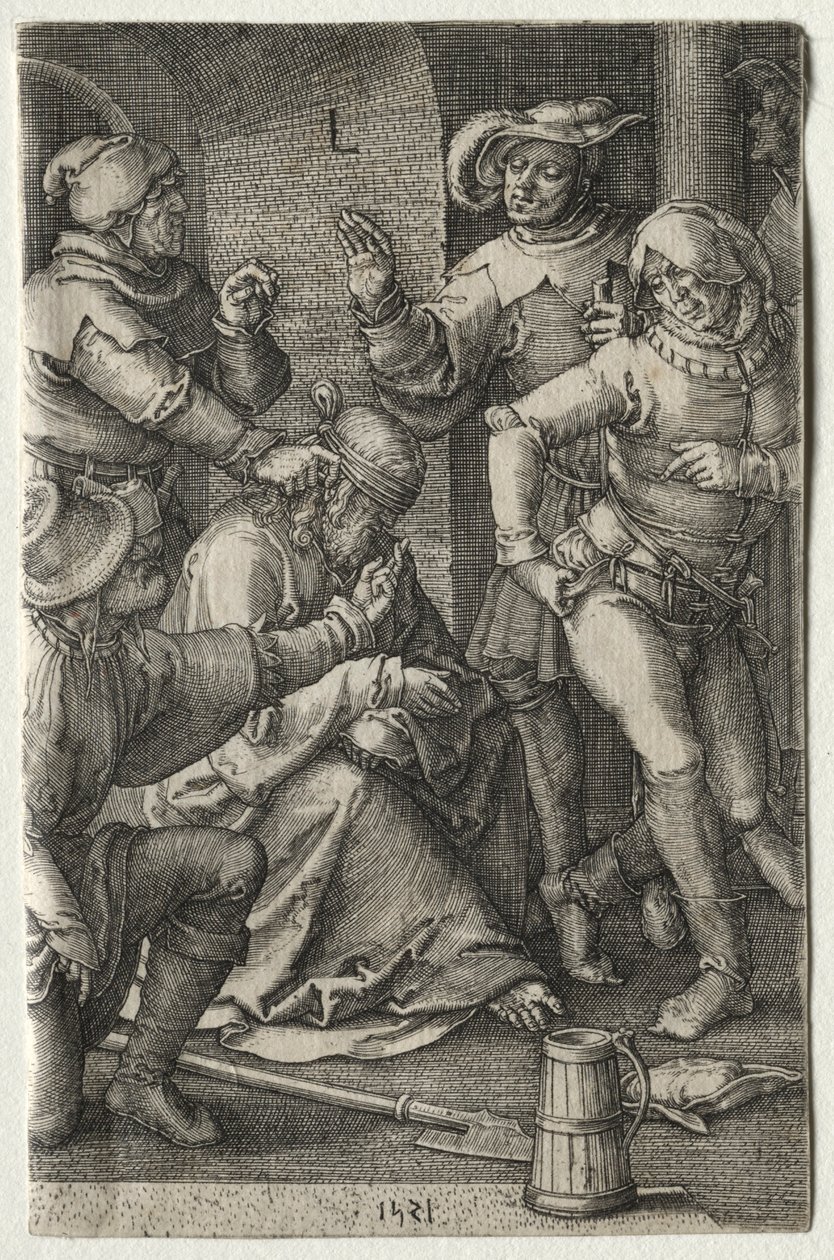 A passió: Krisztus kigúnyolása, 1521. alkotó: Lucas van Leyden