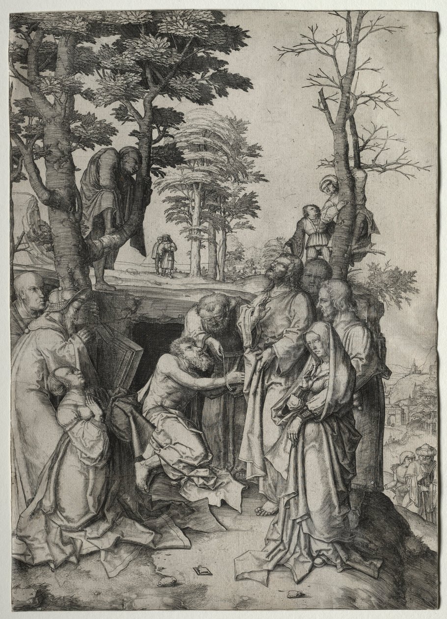 Lázár feltámasztása, 1508-ban. alkotó: Lucas van Leyden