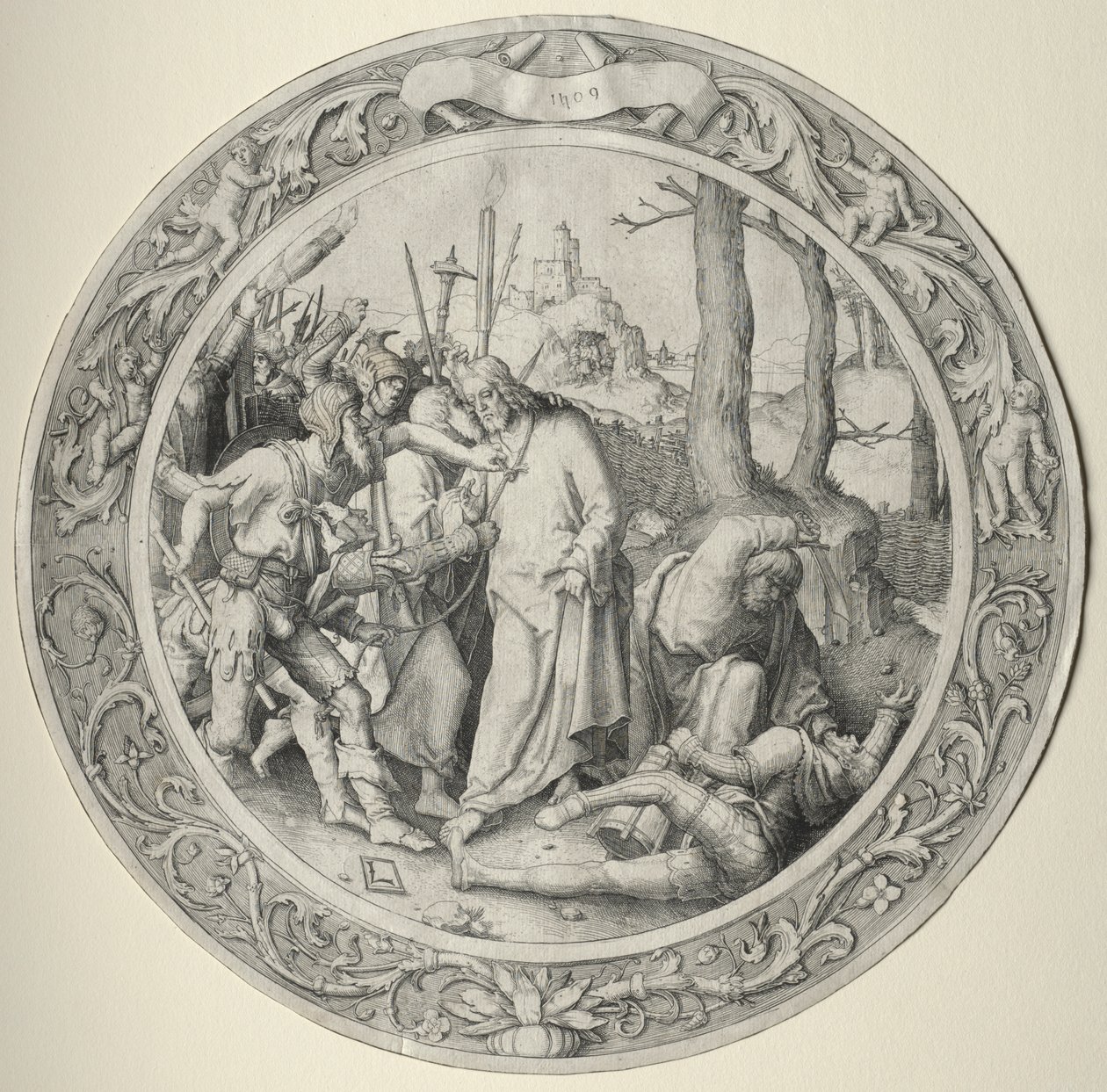 A kerek passió: Krisztus árulása alkotó: Lucas van Leyden
