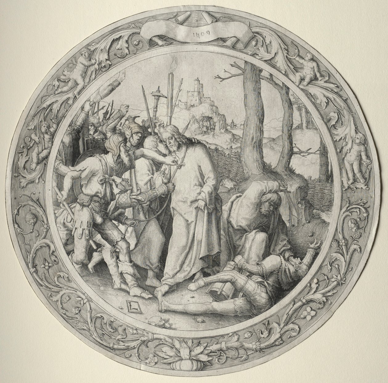 A kerek passió: Krisztus árulása, 1509. alkotó: Lucas van Leyden