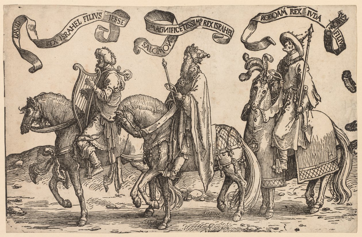 Izrael tizenkét királya: Dávid, Salamon, Roboám alkotó: Lucas van Leyden