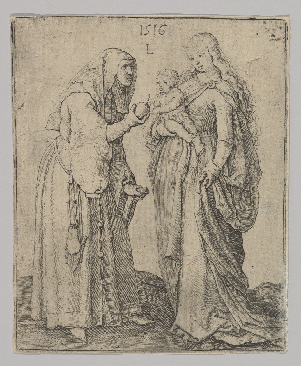 Szűz gyermekkel és Szent Annával, 1516. alkotó: Lucas van Leyden