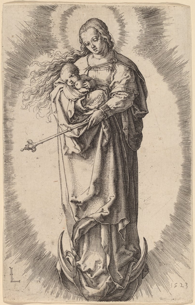 Szűz és gyermek a félholdon alkotó: Lucas van Leyden