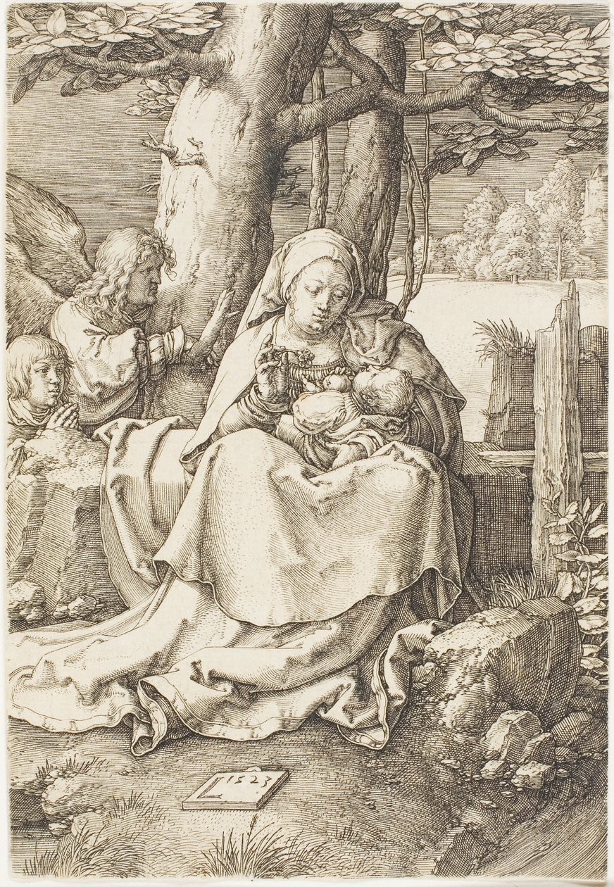 A Szűz és a Gyermek két angyallal alkotó: Lucas van Leyden