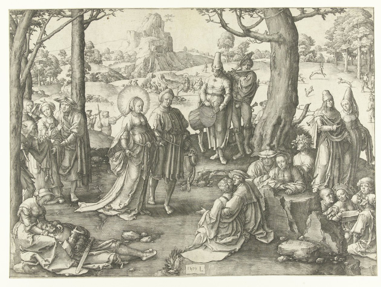 Mária Magdolna világi élete De dans van Maria Magdalena alkotó: Lucas van Leyden