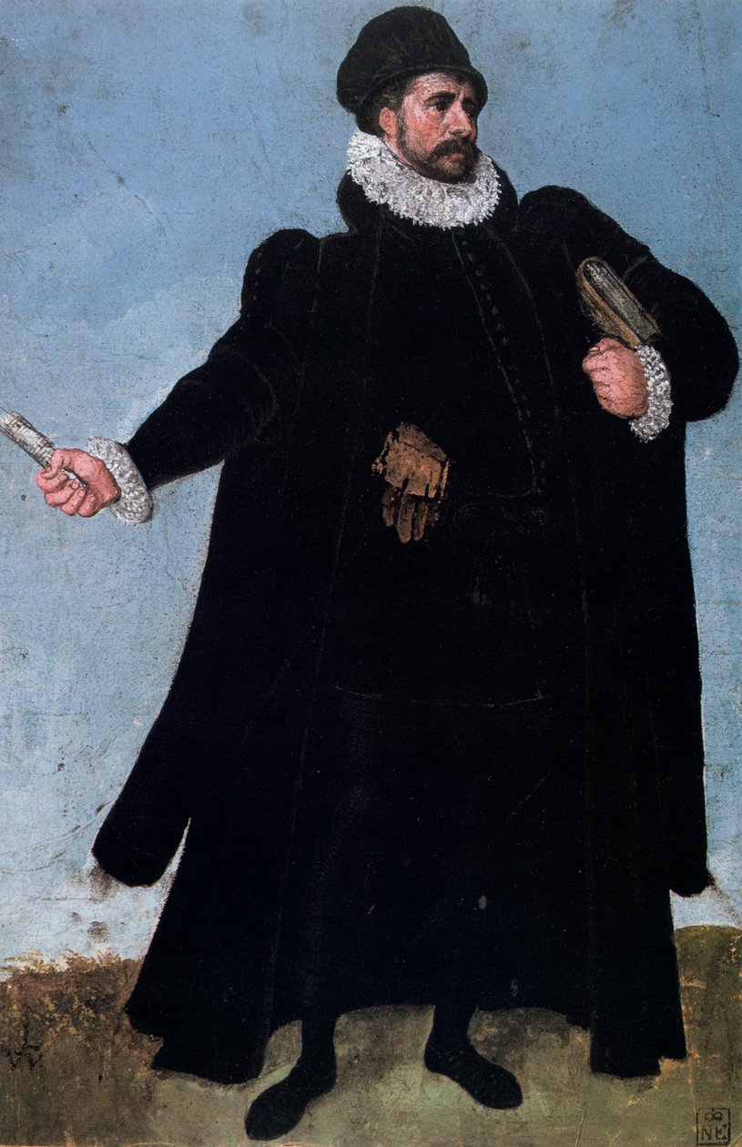 Tanulmány egy viseletről, 16. század. alkotó: Lucas van Valckenborch