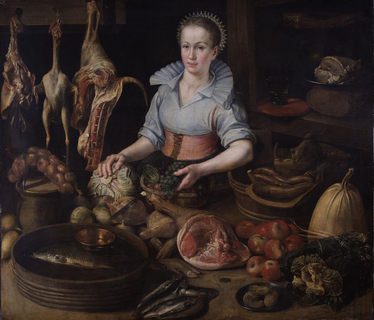A konyhalány, 1600 körül (olaj, vászon) alkotó: Lucas van Valckenborch