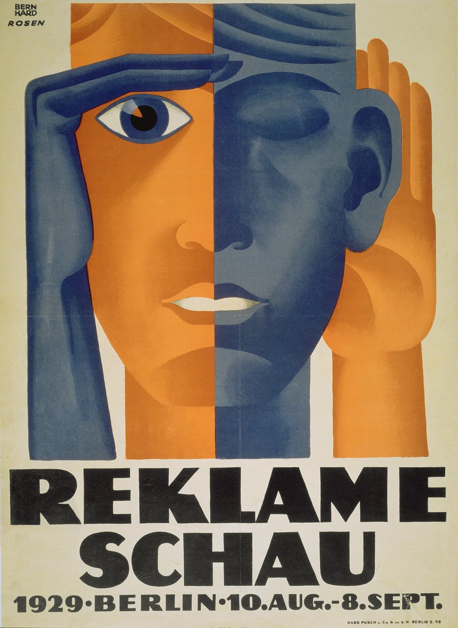 „Reklameschau”, a Berlini Reklámkiállítás plakátja, 1929 alkotó: Lucian and Rosen, F. Bernhard
