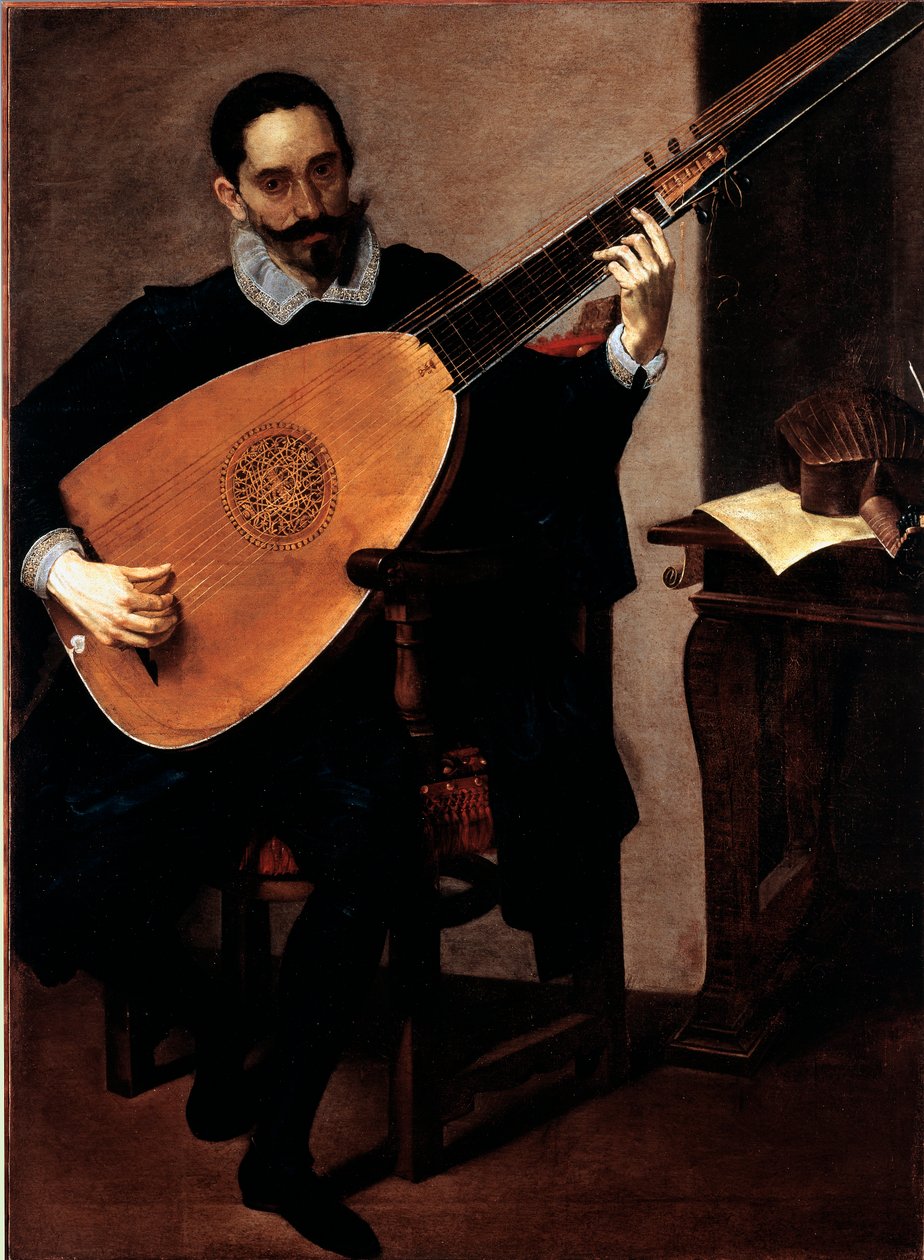Gerolamo Gallo hercegi kápolna zenészének portréja Luciano Borzone (1590-1645) festménye Genes, Galleria di Palazzo Bianco alkotó: Luciano Borzone