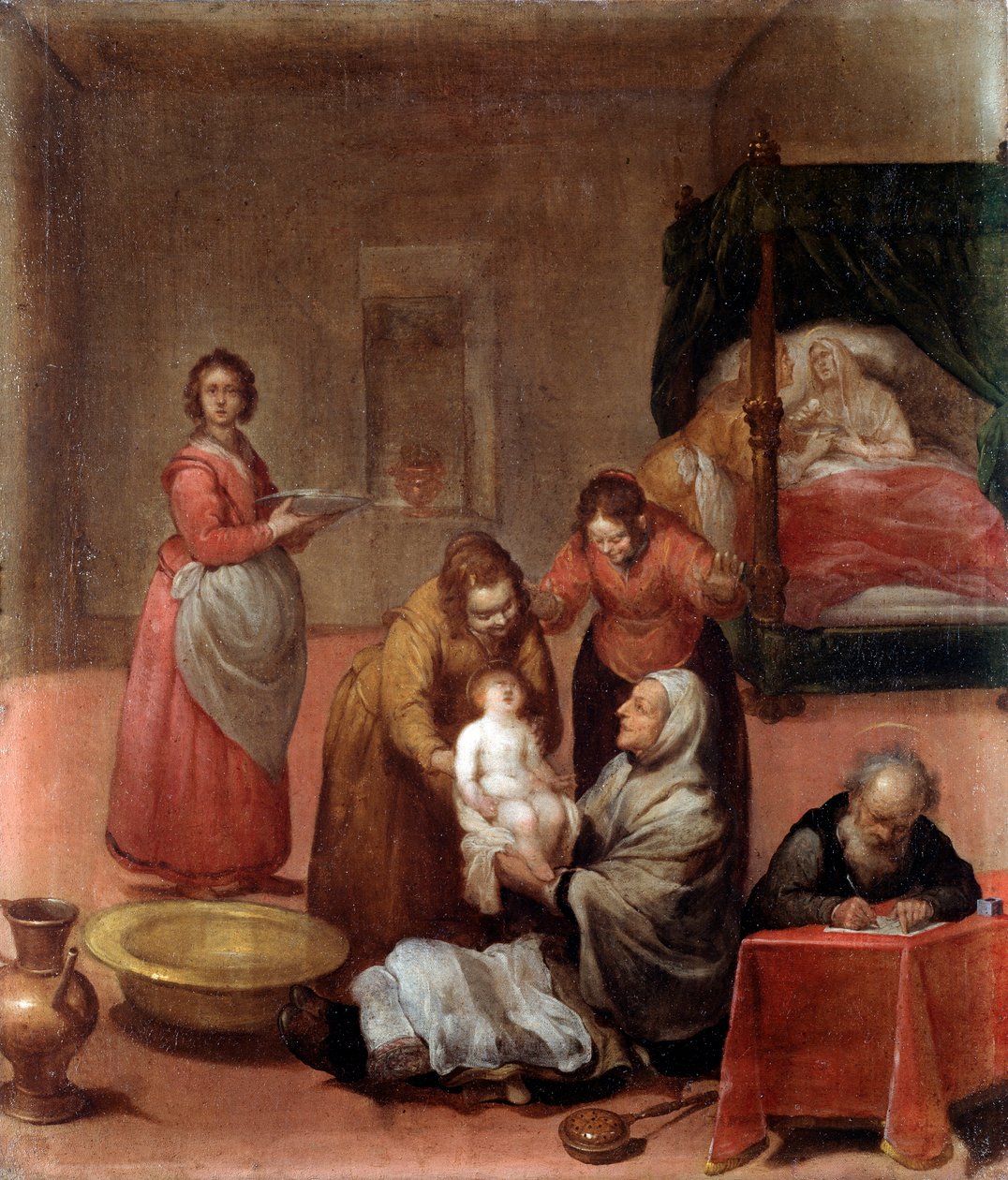 Keresztelő János születése Luciano Borzone (1590-1645) festménye, 17. századi Musei di Strada Nuova (ex Palazzo Bianco) Genes alkotó: Luciano Borzone