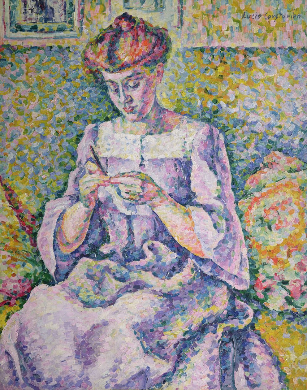 Horgoló nő, 1908 alkotó: Lucie Cousturier