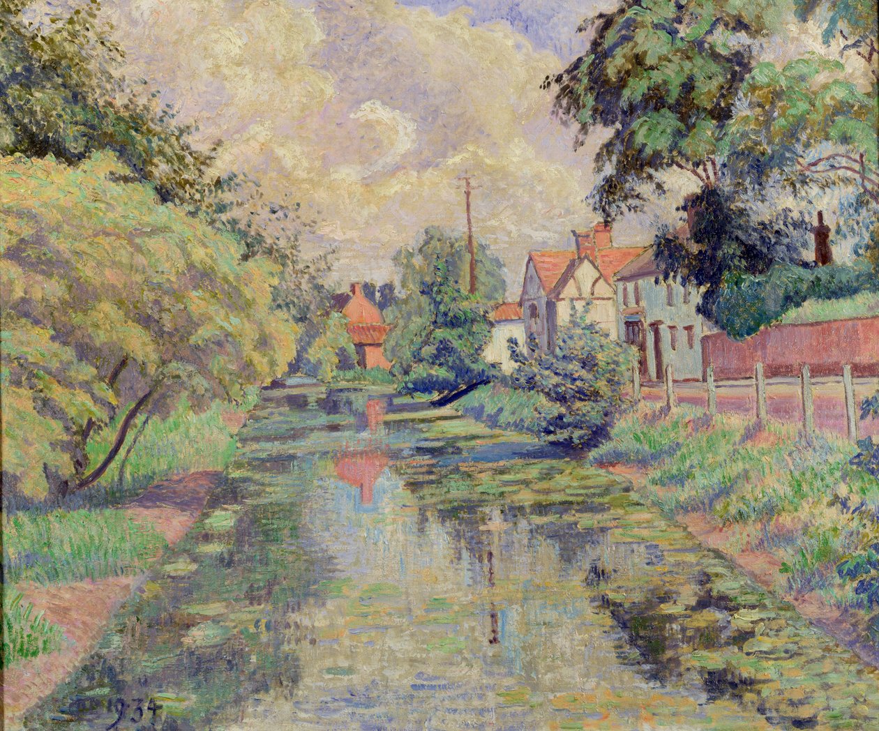 The Millstream, Stratford St. Mary, 1934 alkotó: Lucien Pissarro