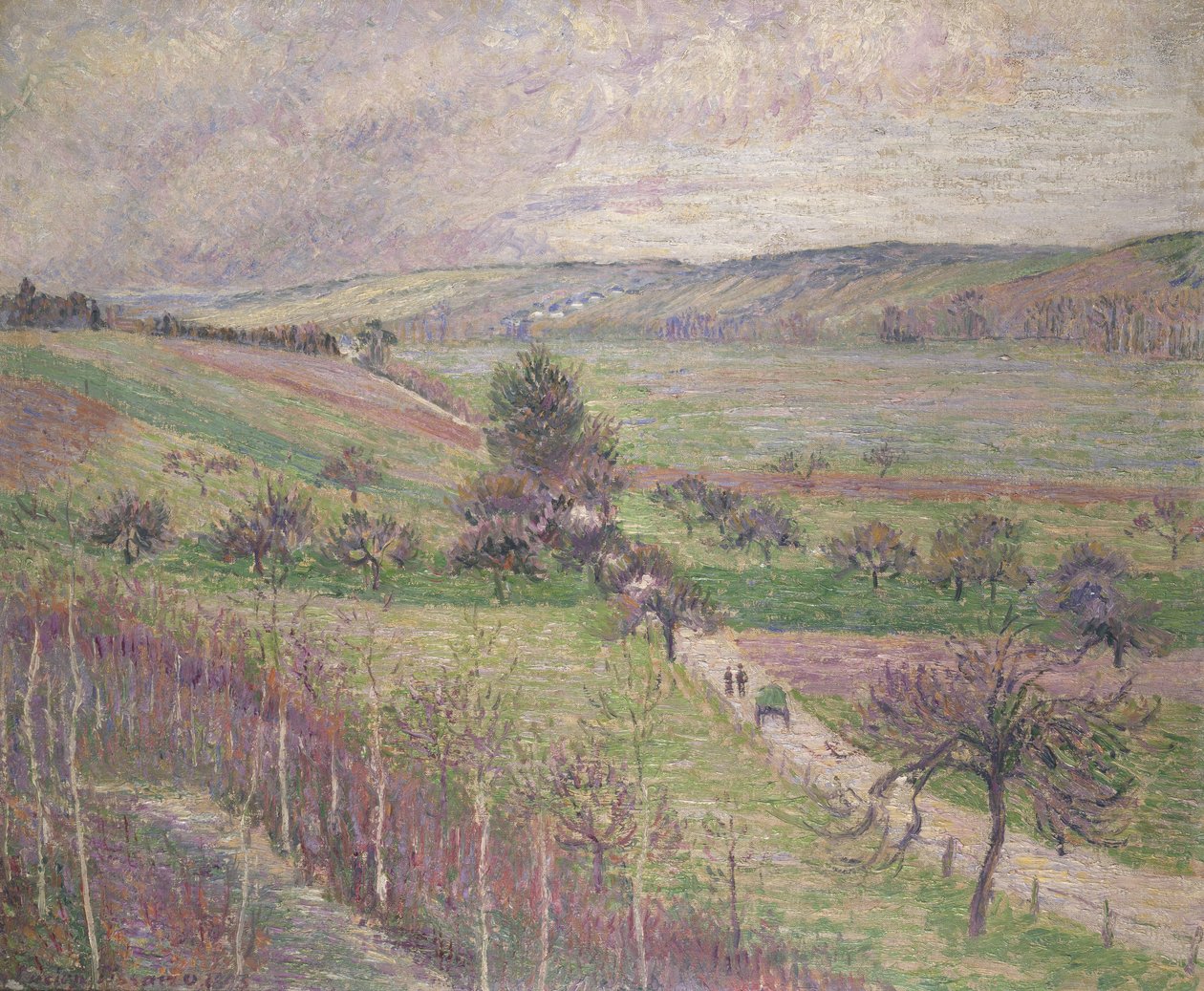 A Thierceville Road, kora tavasz, 1893 alkotó: Lucien Pissarro
