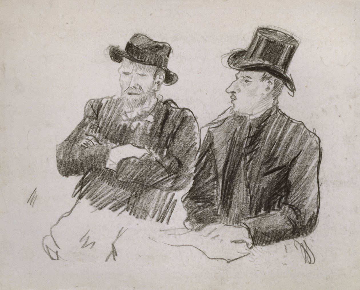 Van Gogh a Beszélgetésben, 1890 (fekete kréta papíron) alkotó: Lucien Pissarro