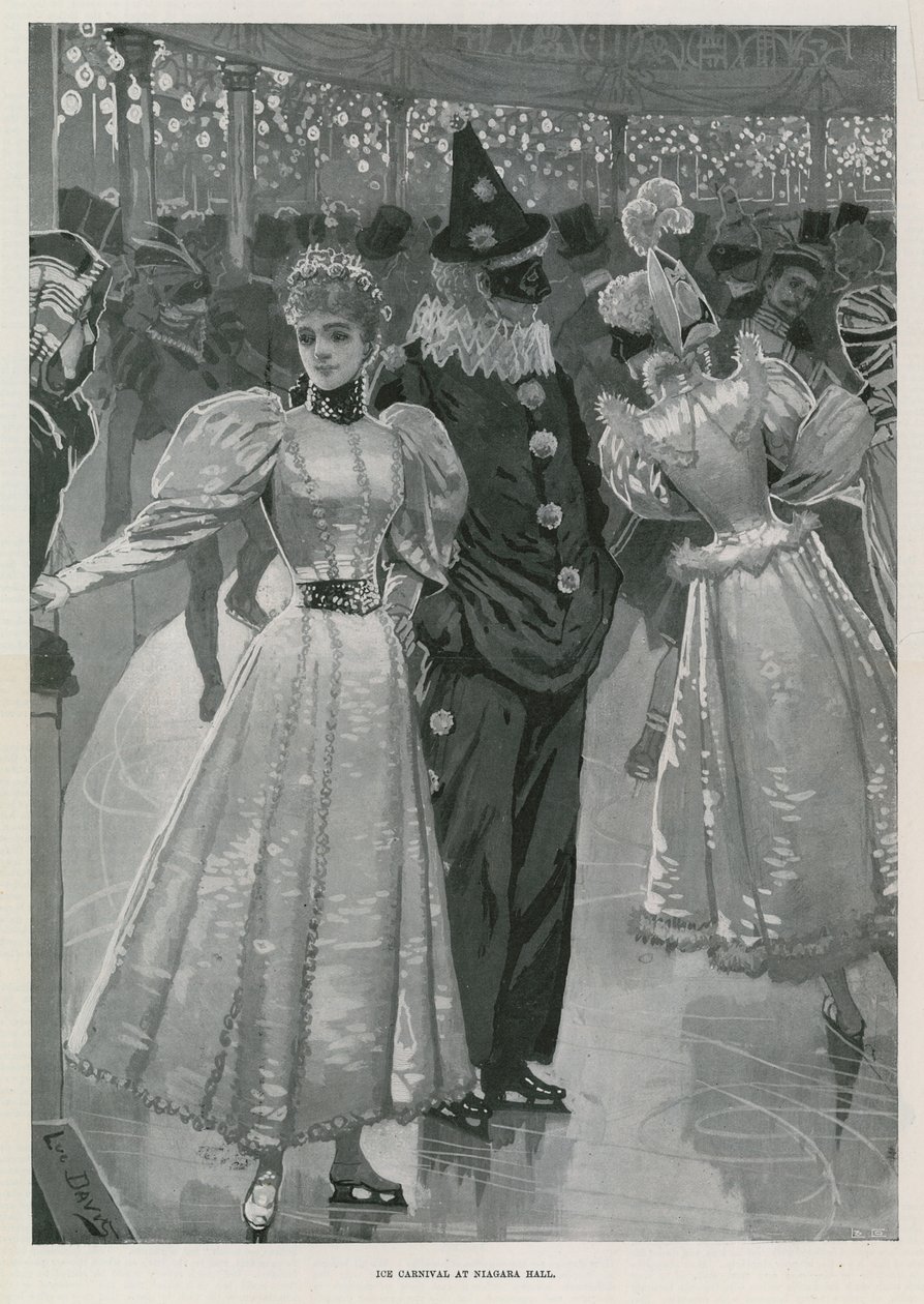 Jégkarnevál a Niagara Hallban, Westminster London (litho) alkotó: Lucien Davis