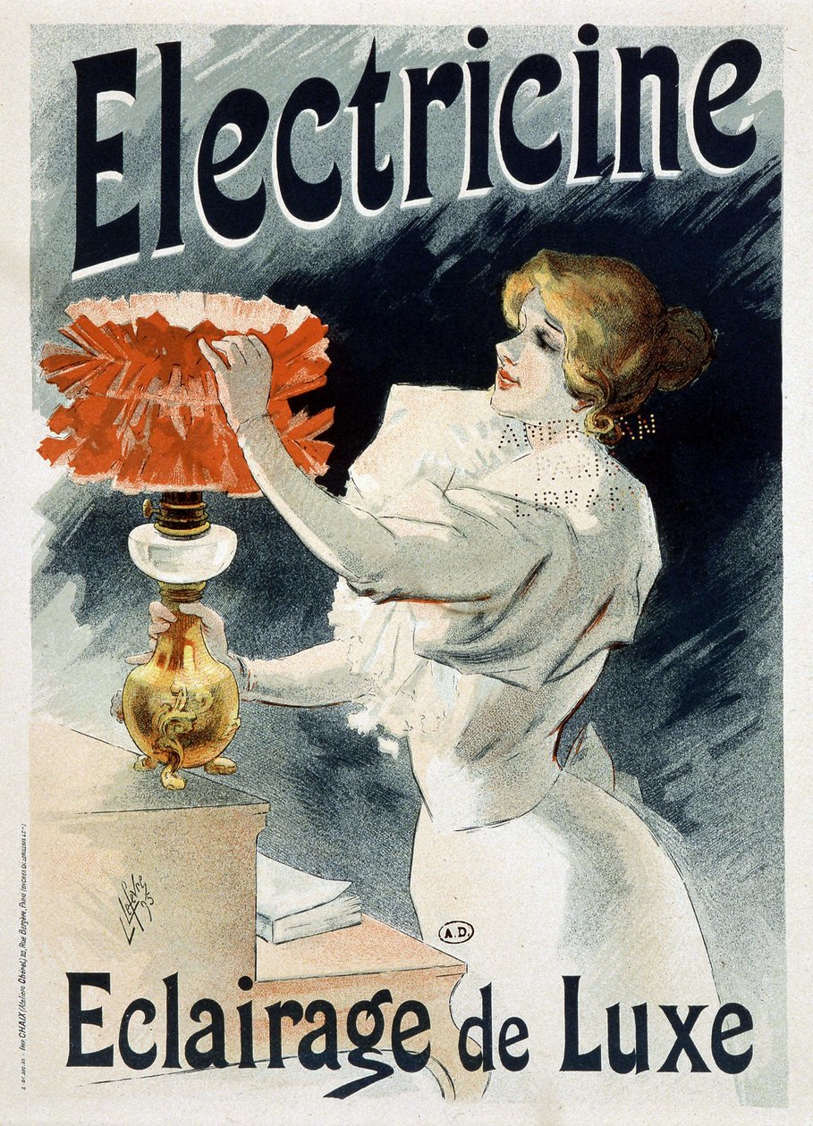 Lucien Lefèvre „” Electricine: luxus világítás” plakáthirdetése alkotó: Lucien Lefevre