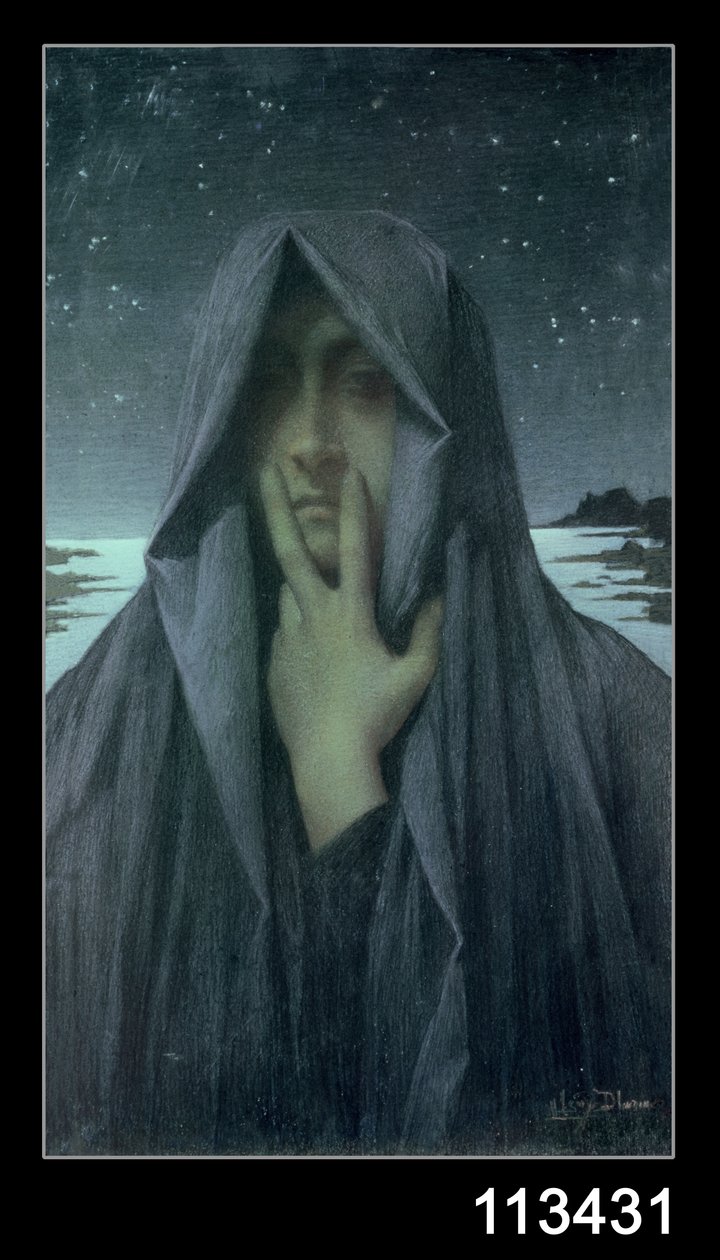 Csend (olaj, tábla) alkotó: Lucien Levy Dhurmer
