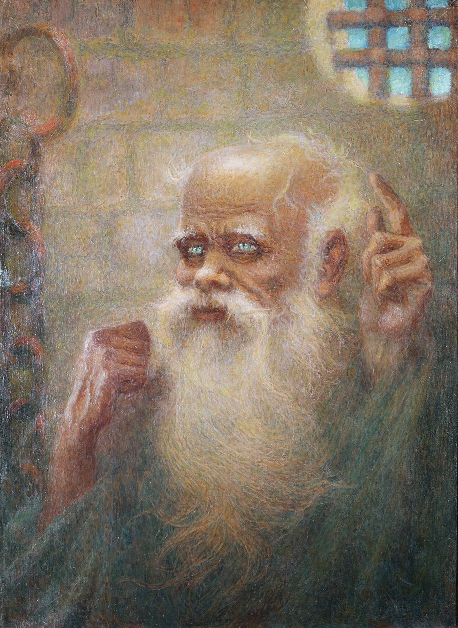 Szókratész (Kr. e. 469-399) a börtönben (olaj, vászon) alkotó: Lucien Levy Dhurmer