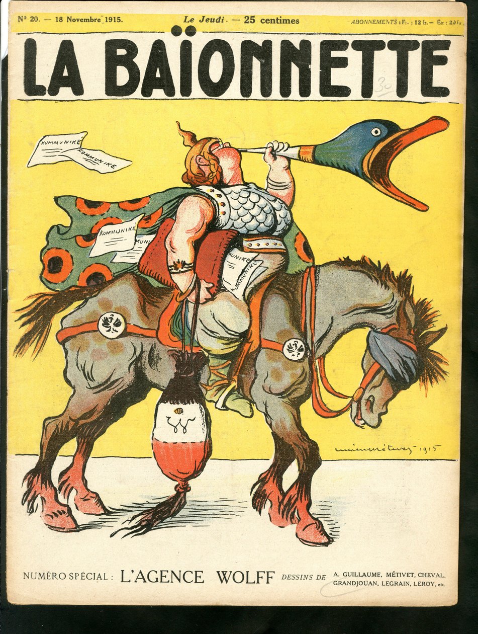 A "La Baionnette" borítója, színes szatirikus alkotó: Lucien Metivet