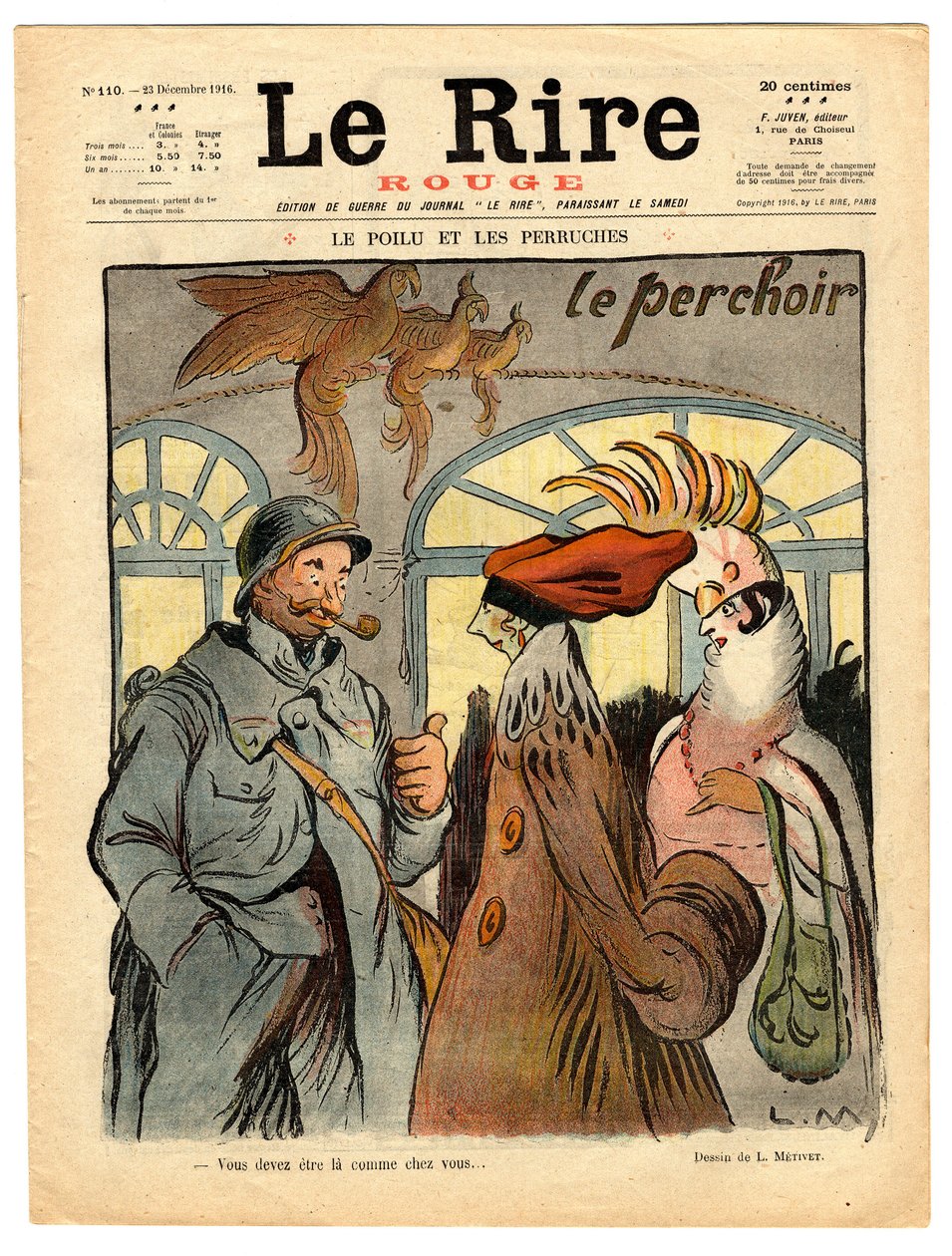 A "Red Laughter" borítója, színekben szatirikus alkotó: Lucien Metivet