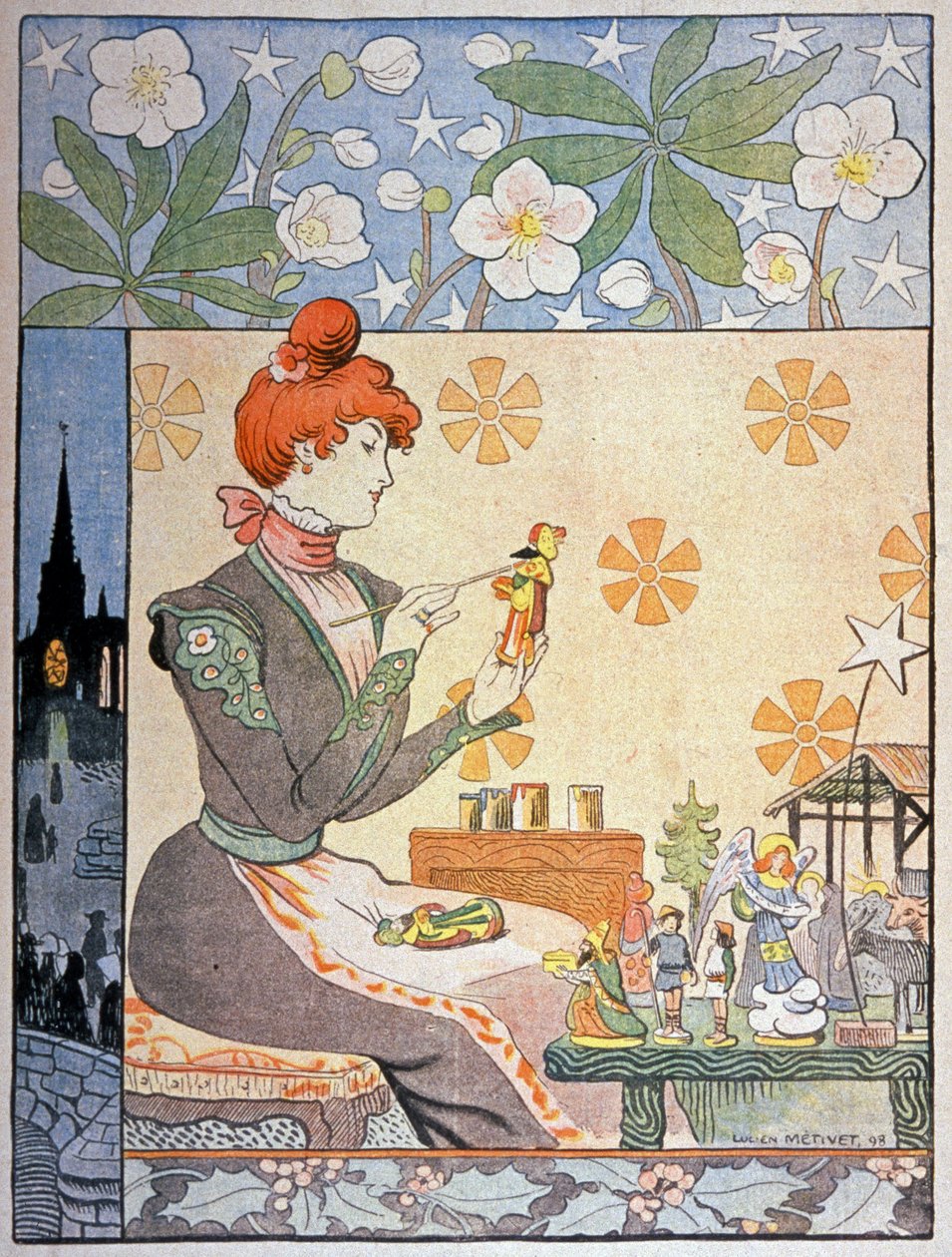 Santonok festménye Provence-ban. 1898 (illusztráció) alkotó: Lucien Metivet