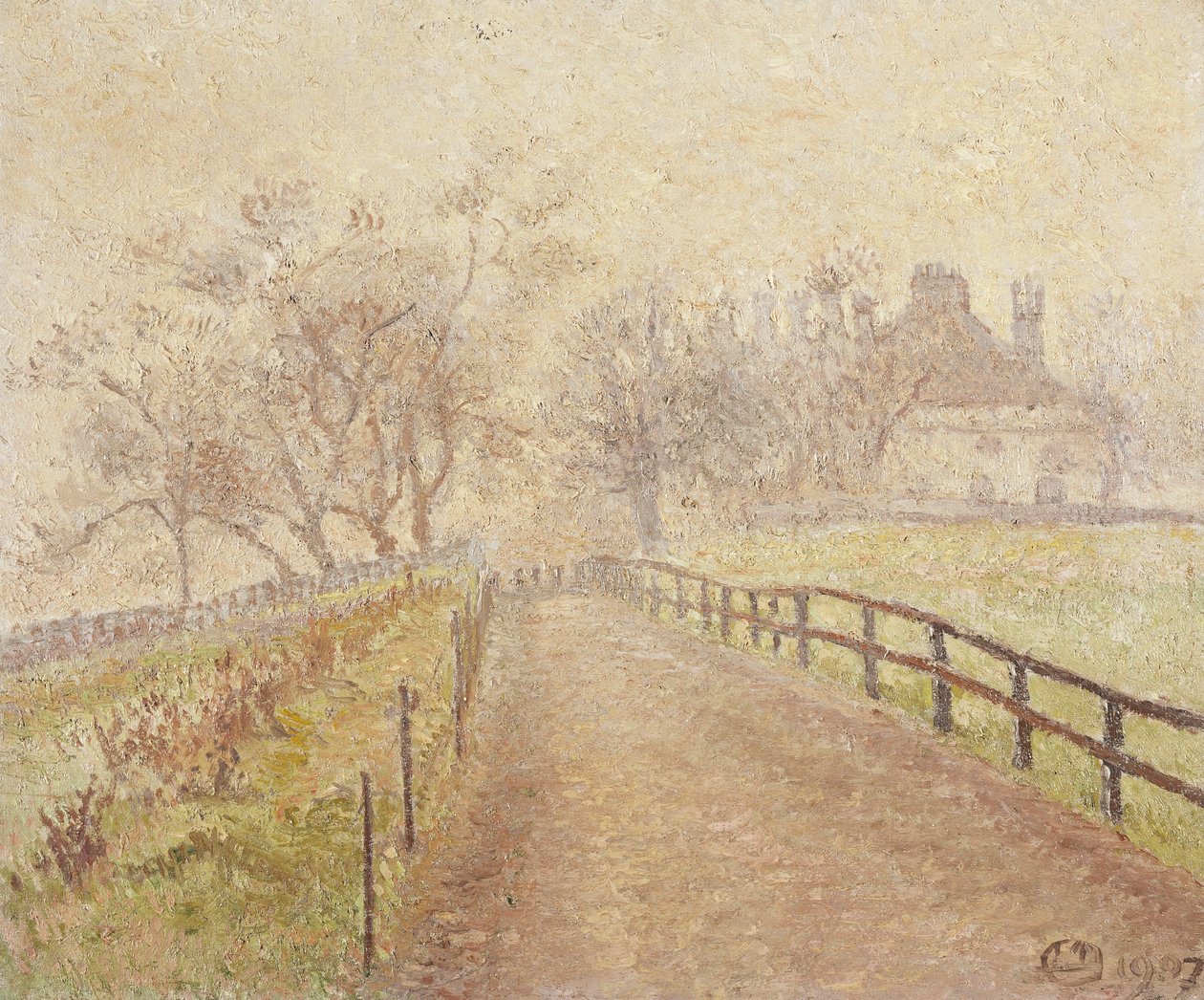 Ködös reggel, Mortlake alkotó: Lucien Pissarro