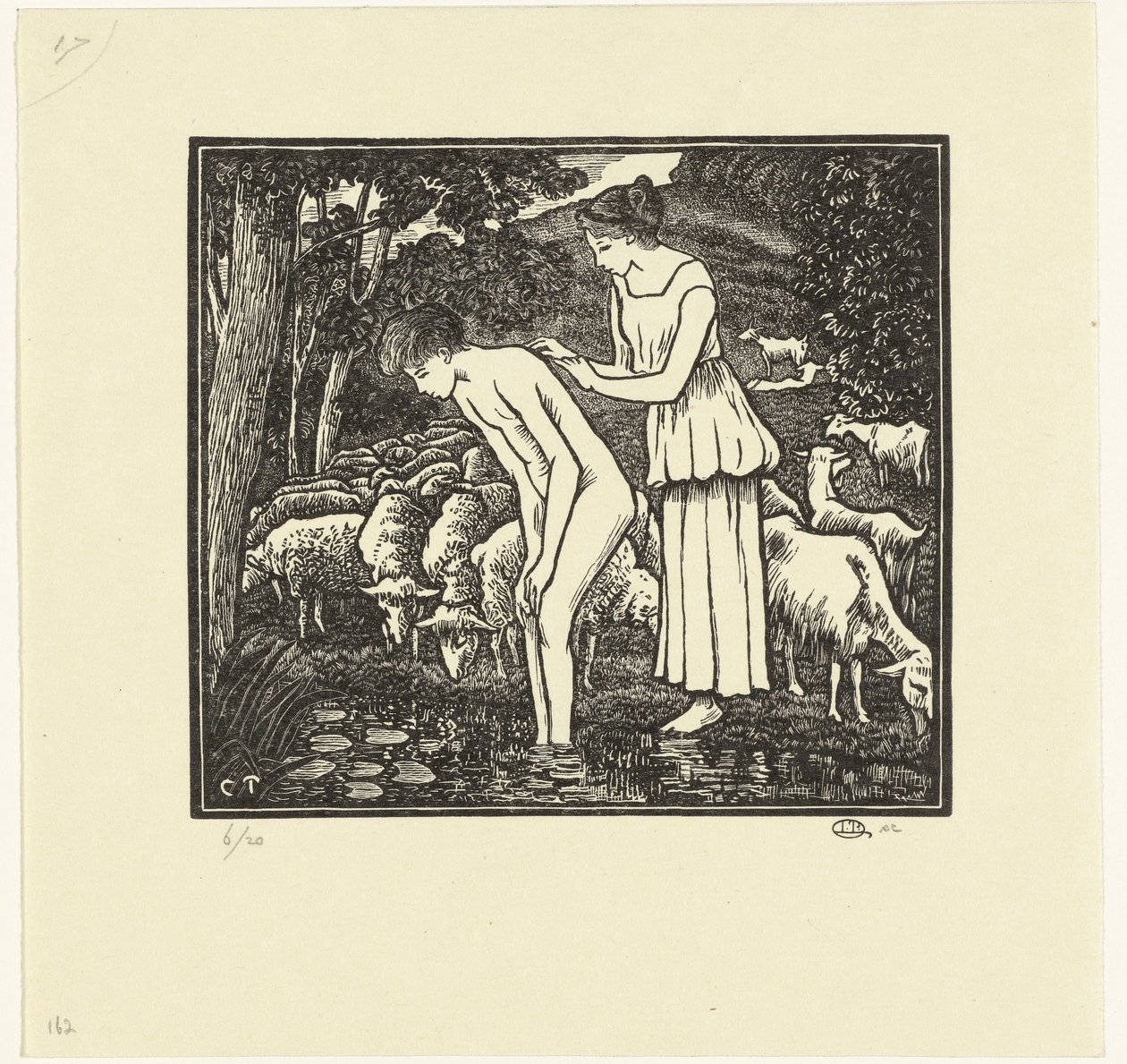 Daphnist Cloë mossa Daphnis et Chloé (sorozat címe) alkotó: Lucien Pissarro