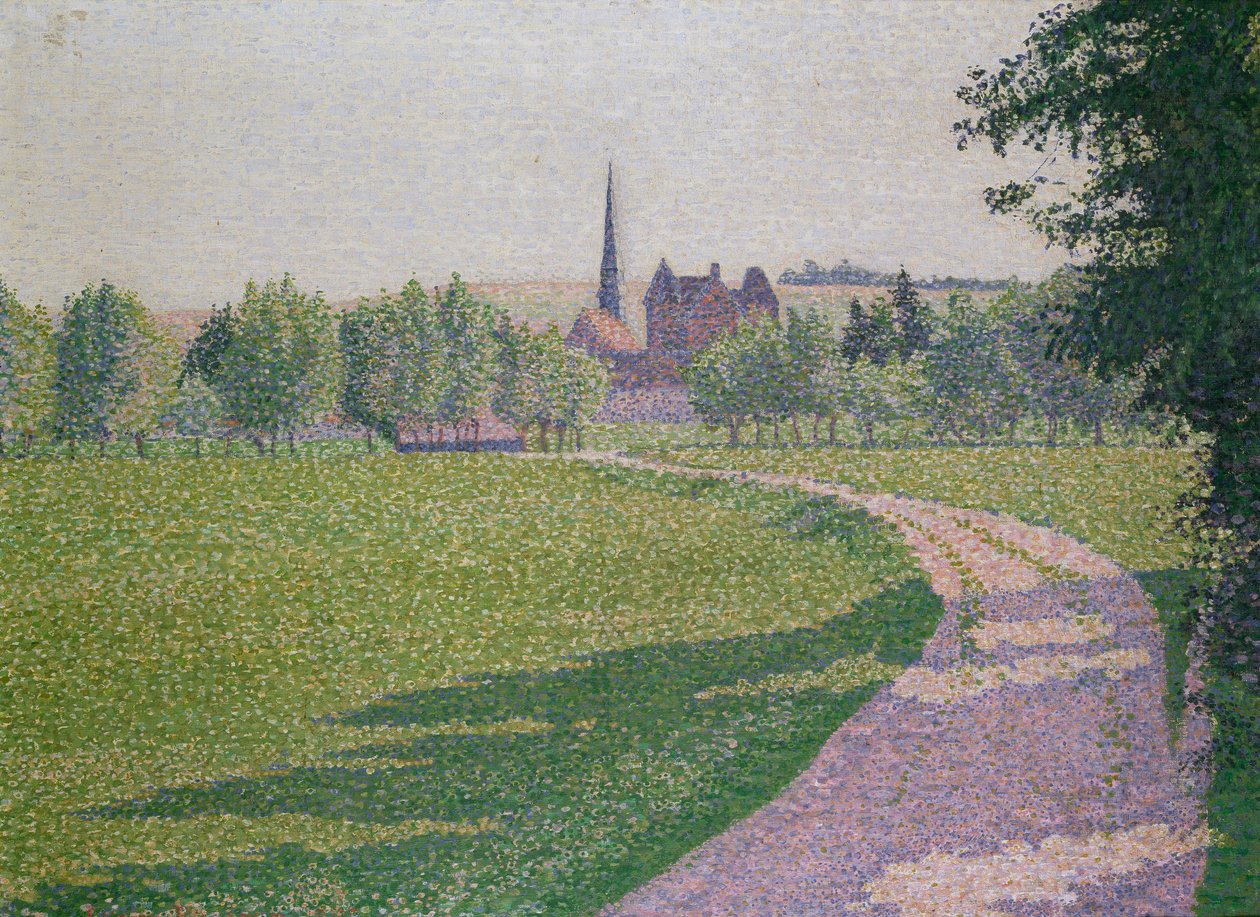 Eragny templom, 1886 alkotó: Lucien Pissarro