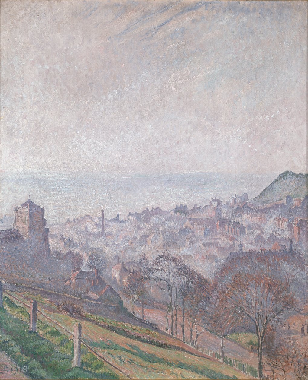 Hastings: Köd, nap és füst, 1918 alkotó: Lucien Pissarro