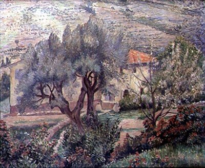 Orovida táj, a cseresznyefa (olaj, vászon) alkotó: Lucien Pissarro