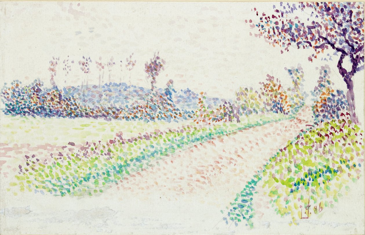 Út Eragny mellett, 1886 alkotó: Lucien Pissarro