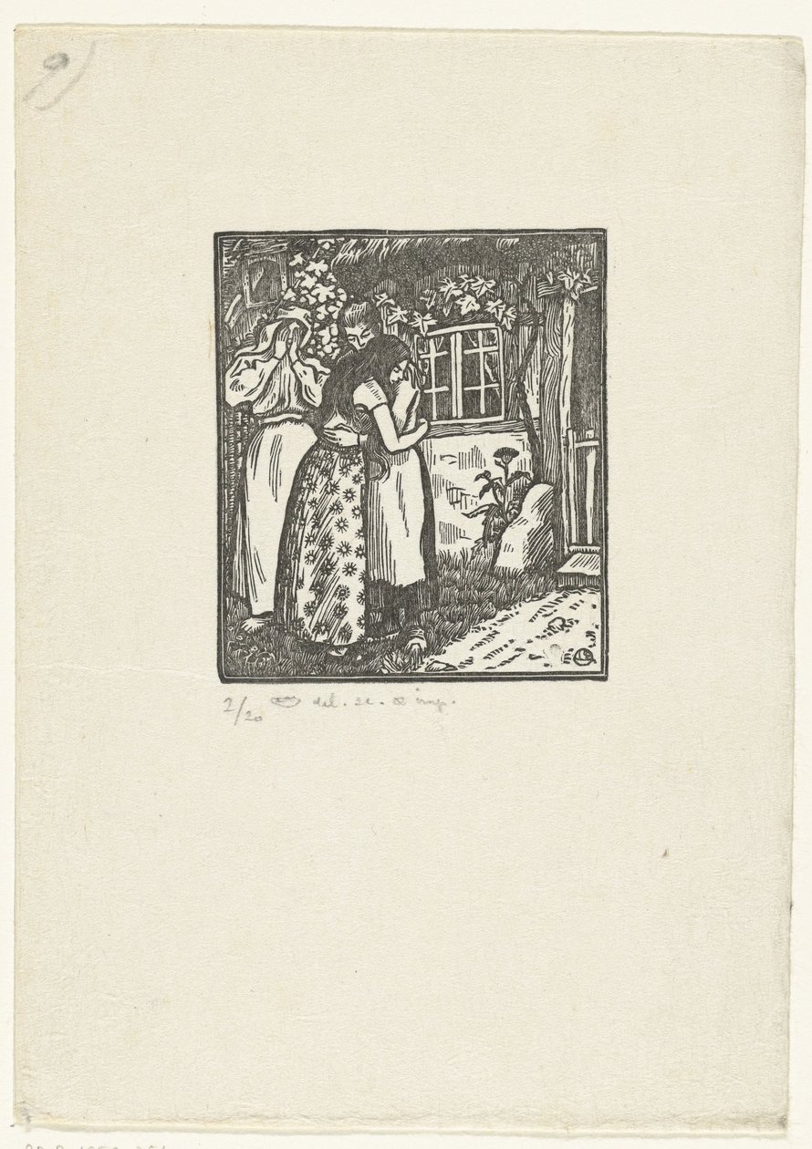 Ruth és Naomi megölelik egymást alkotó: Lucien Pissarro
