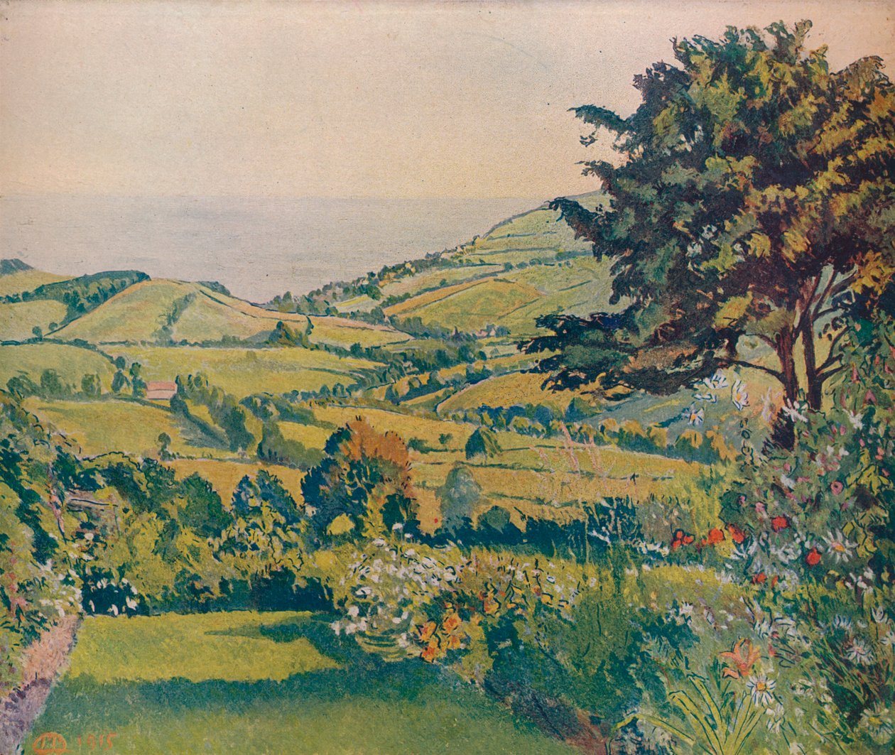 Tengerre néző kilátás, Halastavak, 1915, c1932 alkotó: Lucien Pissarro