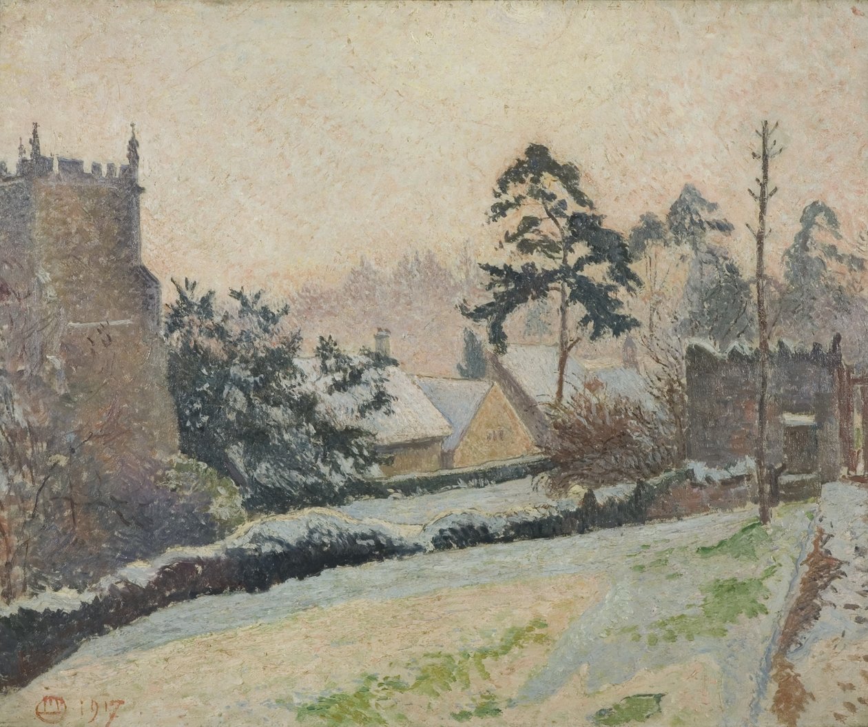 Havas jelenet East Knoyle-ban, Wiltshire-ben, Angliában alkotó: Lucien Pissarro