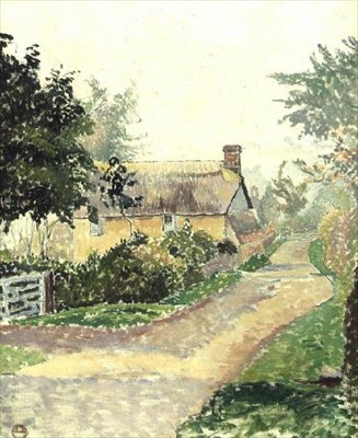 A ház a ködben, Fishpond alkotó: Lucien Pissarro