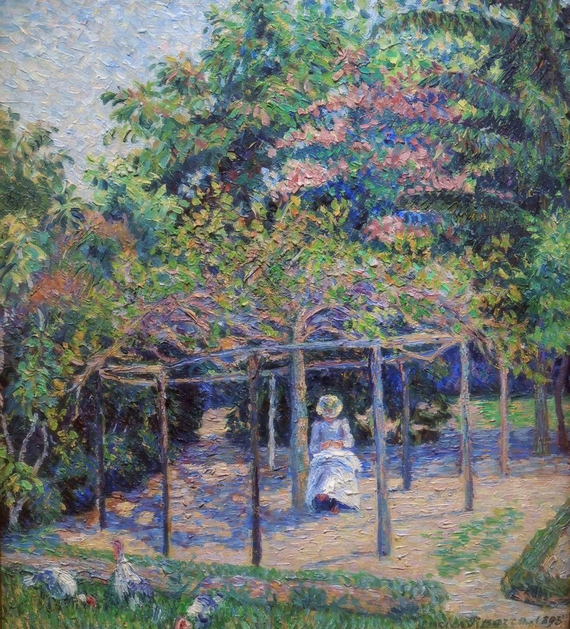 A pulykák (vagy Eszter a kertben, Eragny) alkotó: Lucien Pissarro