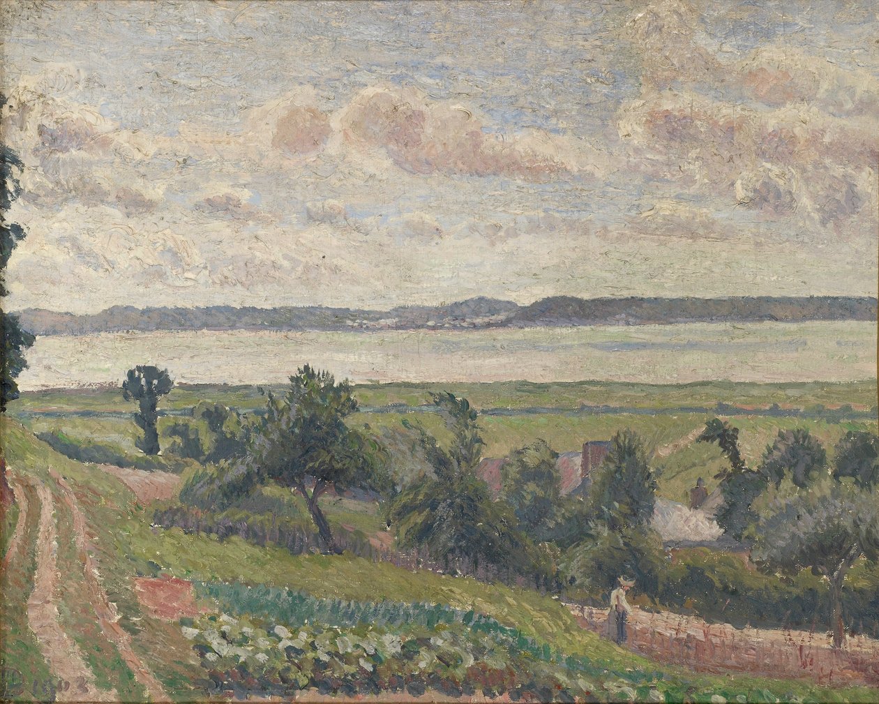 Kilátás a torkolatra, Harfleur, 1903 alkotó: Lucien Pissarro