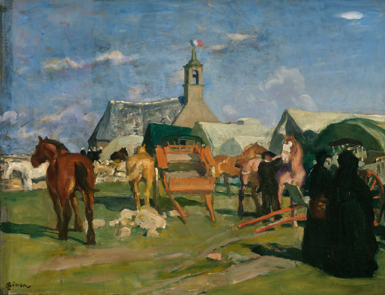 Staging post / Pardon de Notre-Dame de bon voyage (Pointe du Raz), 1913 körül (olaj, vászon) alkotó: Lucien Simon