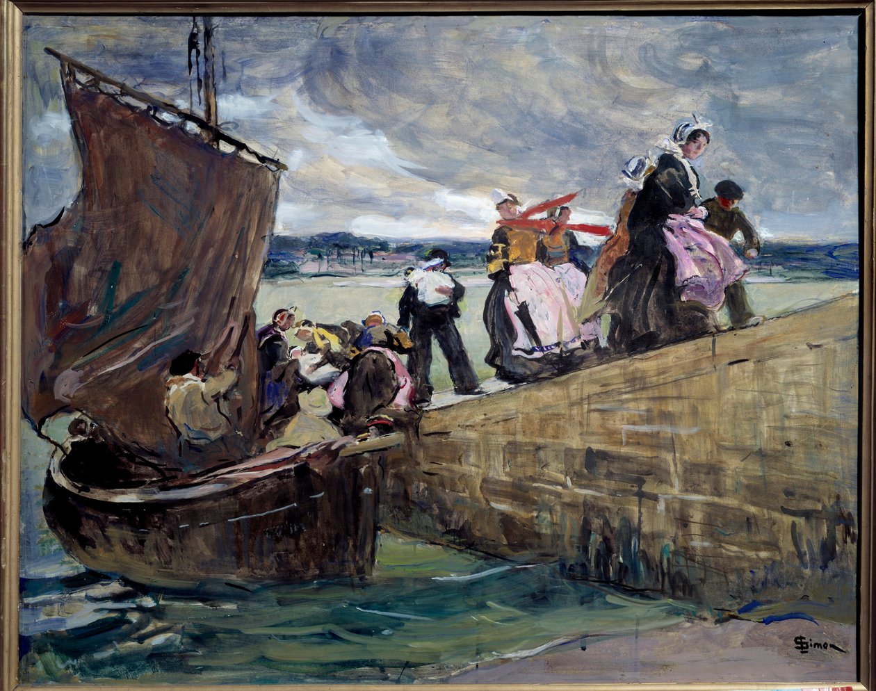 A csempész a Sainte Marine-ban Bretagne-ban Lucien Simon festménye (1861-1945) 1907 Rennes, Musee des Beaux Arts alkotó: Lucien Simon