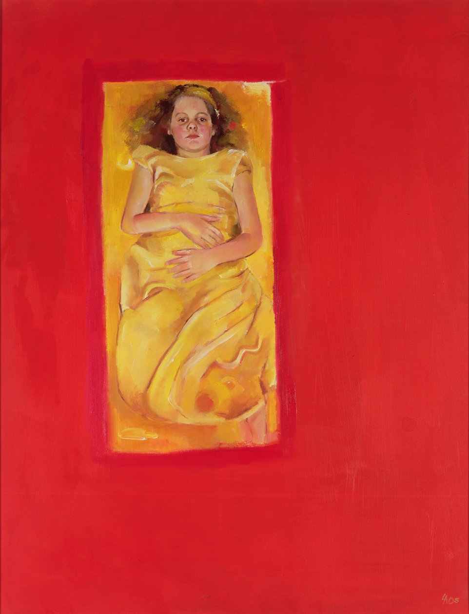 Lány az ágyban, 2004 (olaj, vászon) alkotó: Lucinda Arundell
