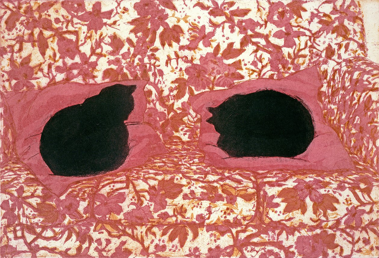Macskák, 1988 (rézkarc papírra) alkotó: Lucy Willis