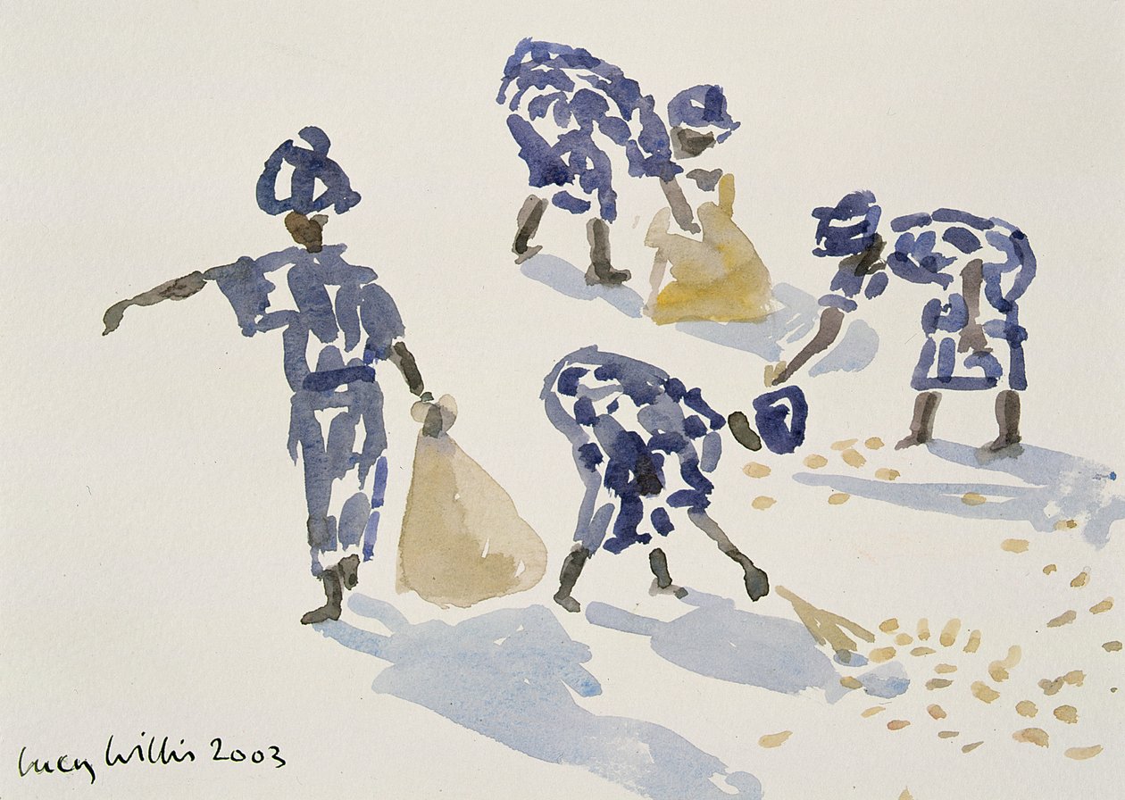 Clearing Leaves, Szenegál, 2003 (wc papíron) alkotó: Lucy Willis