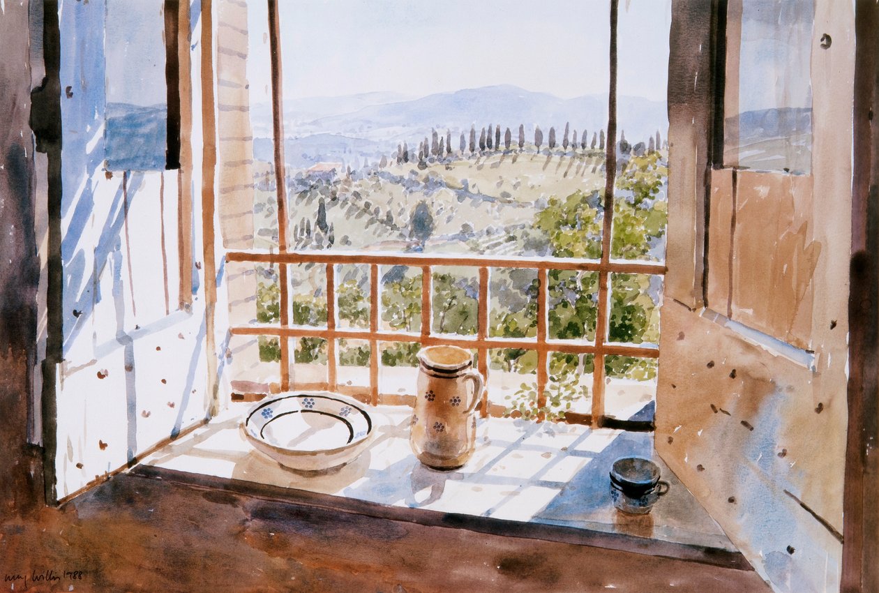 Kilátás ablakból, 1988 (wc papíron) alkotó: Lucy Willis