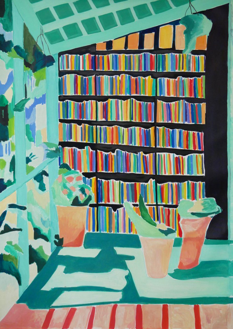Libary, 2023 (olaj, vászon) alkotó: Lucy Smallbone