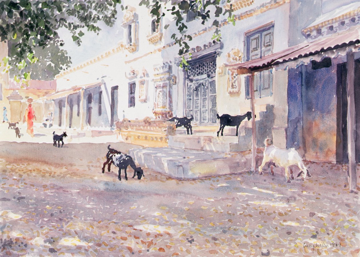Indiai kecskék (akvarell papíron) alkotó: Lucy Willis