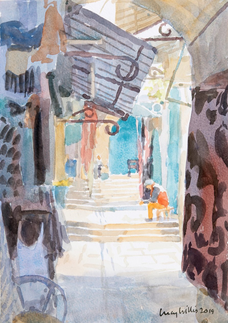 Market Steps, Old Jeruzsálem, 2019 (papír nélkül) alkotó: Lucy Willis