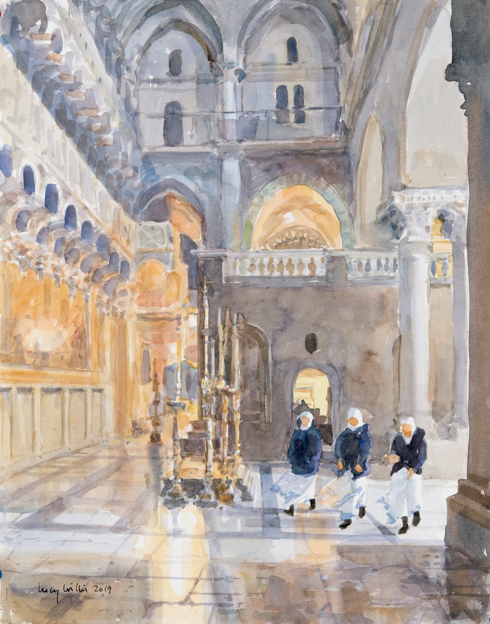 Újoncok a Szent Sír templomban, Jeruzsálem, 2019 (papír nélkül) alkotó: Lucy Willis